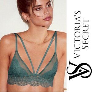 Victoria’s Secret | Blue Green Crochet Lace Strappy Bralette | Size Extra Small